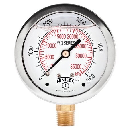 Wika Instrument Corporation GEC™ 2-1/2" Pressure Gauge, 30 INHG/30 PSI, 1/4" NPT LM, Plastic 52925771